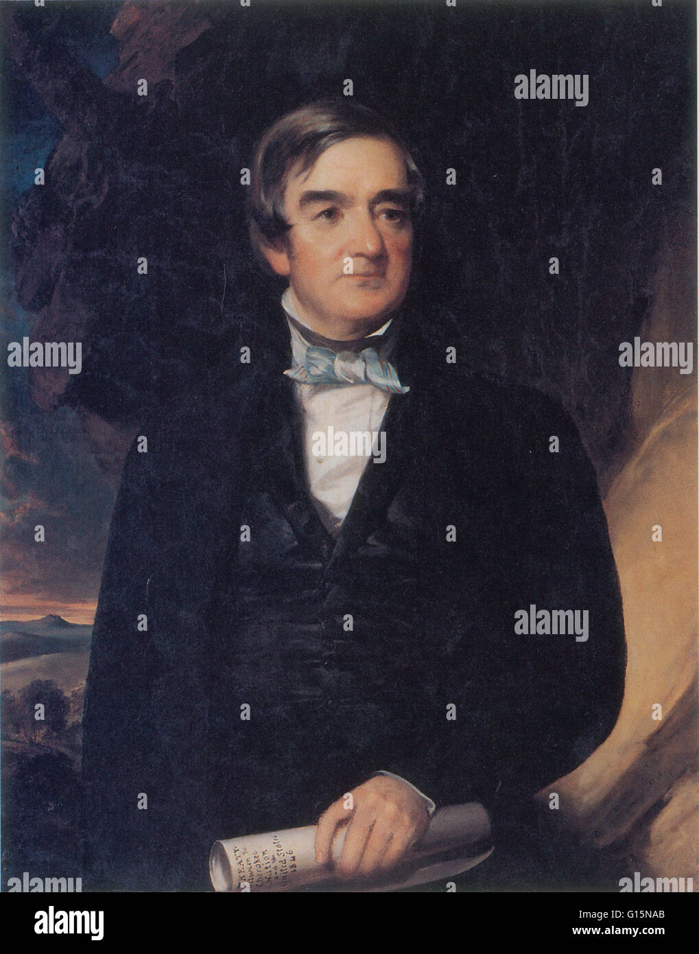 Dipinto ad Olio di Ross da John Neagle, 1848. John Ross (3 ottobre 1790 - 1 agosto 1866) era il principale capo della nazione Cherokee. Egli è stato un ottavo Cherokee e sette ottavi di scozzesi. Sua madre era parte Cherokee e apparteneva apparteneva al suo clan di uccelli Foto Stock
