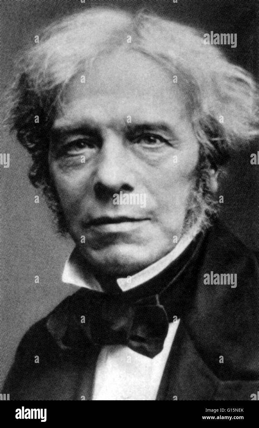 Michael Faraday (22 settembre 1791 - 25 agosto 1867) era un chimico e fisico inglese che hanno contribuito ai campi di elettromagnetismo ed elettrochimica. Faraday ha sperimentato con elettricità e magnetismo, proponendo che il magnetismo era un circula Foto Stock