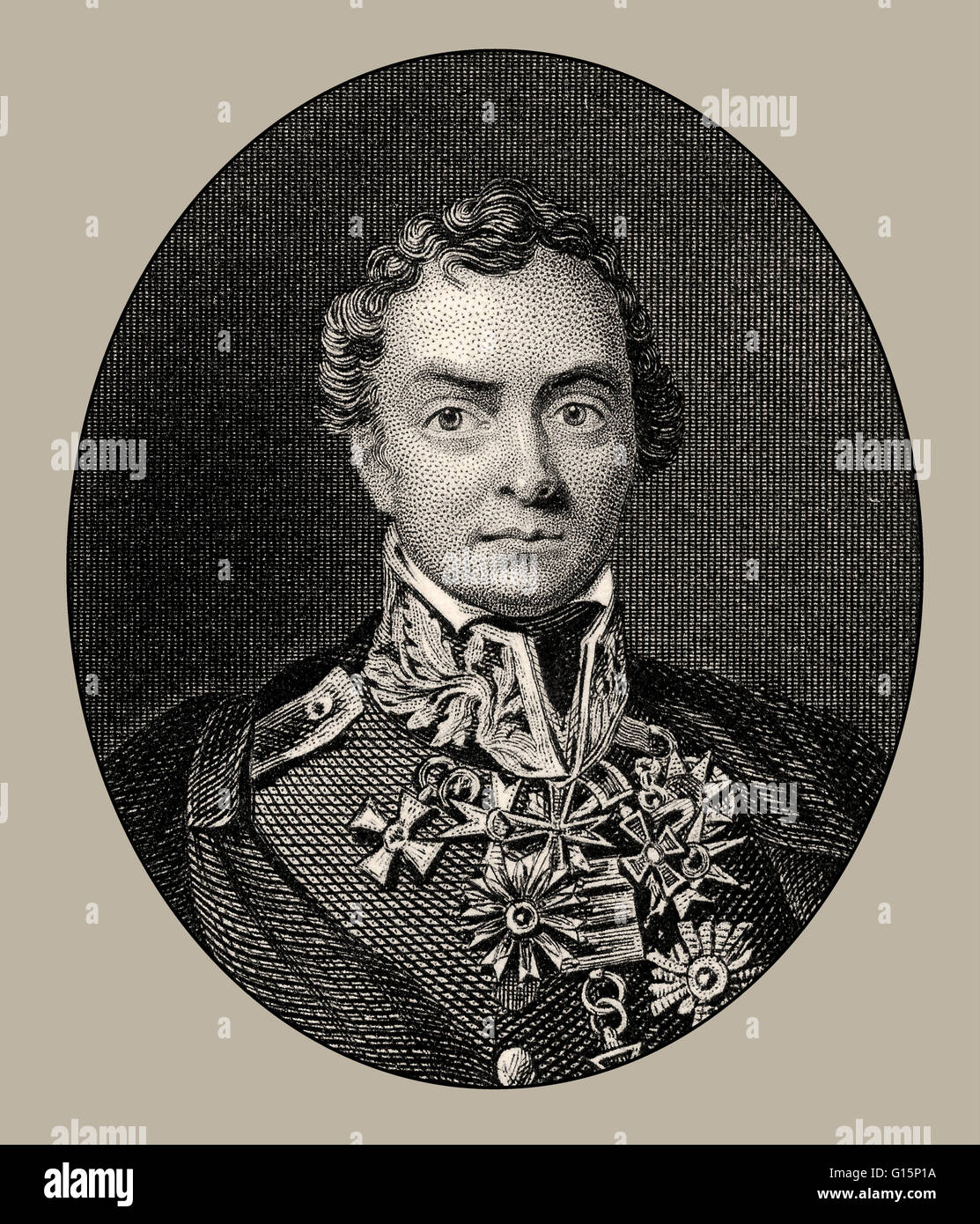 Maresciallo di Campo Henry Hardinge, primo Visconte Hardinge, 1785-1856, un ufficiale dell'esercito britannico e uomo politico Governatore Generale dell India Foto Stock