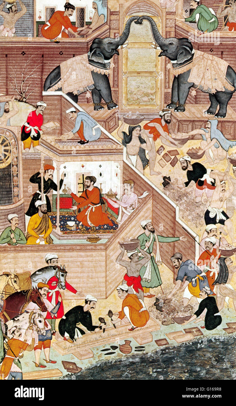 L'Impero Mughal era una potenza imperiale nel subcontinente indiano da circa 1526 a 1757. L'imperatori Mughal erano i musulmani e i discendenti diretti di entrambi Gengis Khan (attraverso il suo figlio Chagatai Khan) e di Tamerlano. Il periodo classico dell'impero sta Foto Stock
