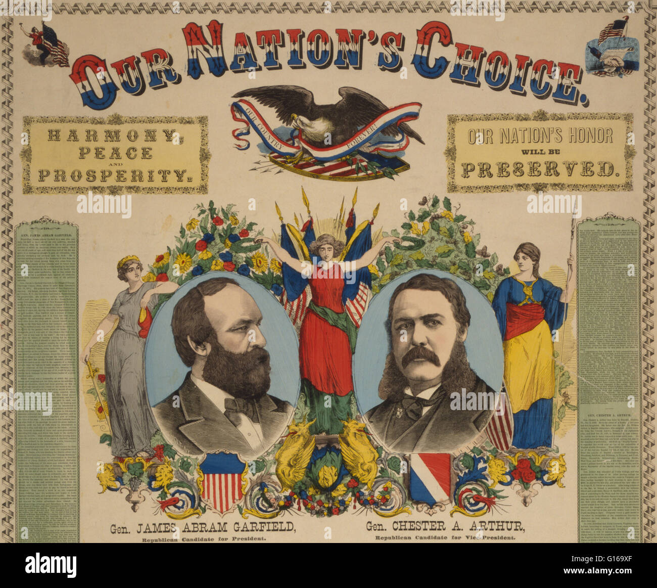 James Abram Garfield (novembre 19, 1831 - 19 settembre 1881) è servito come il ventesimo Presidente degli Stati Uniti. Dei suoi successi come presidente incluso un controverso di ricomparsa di autorità presidenziale senatoriale sopra la cortesia in executive appointm Foto Stock