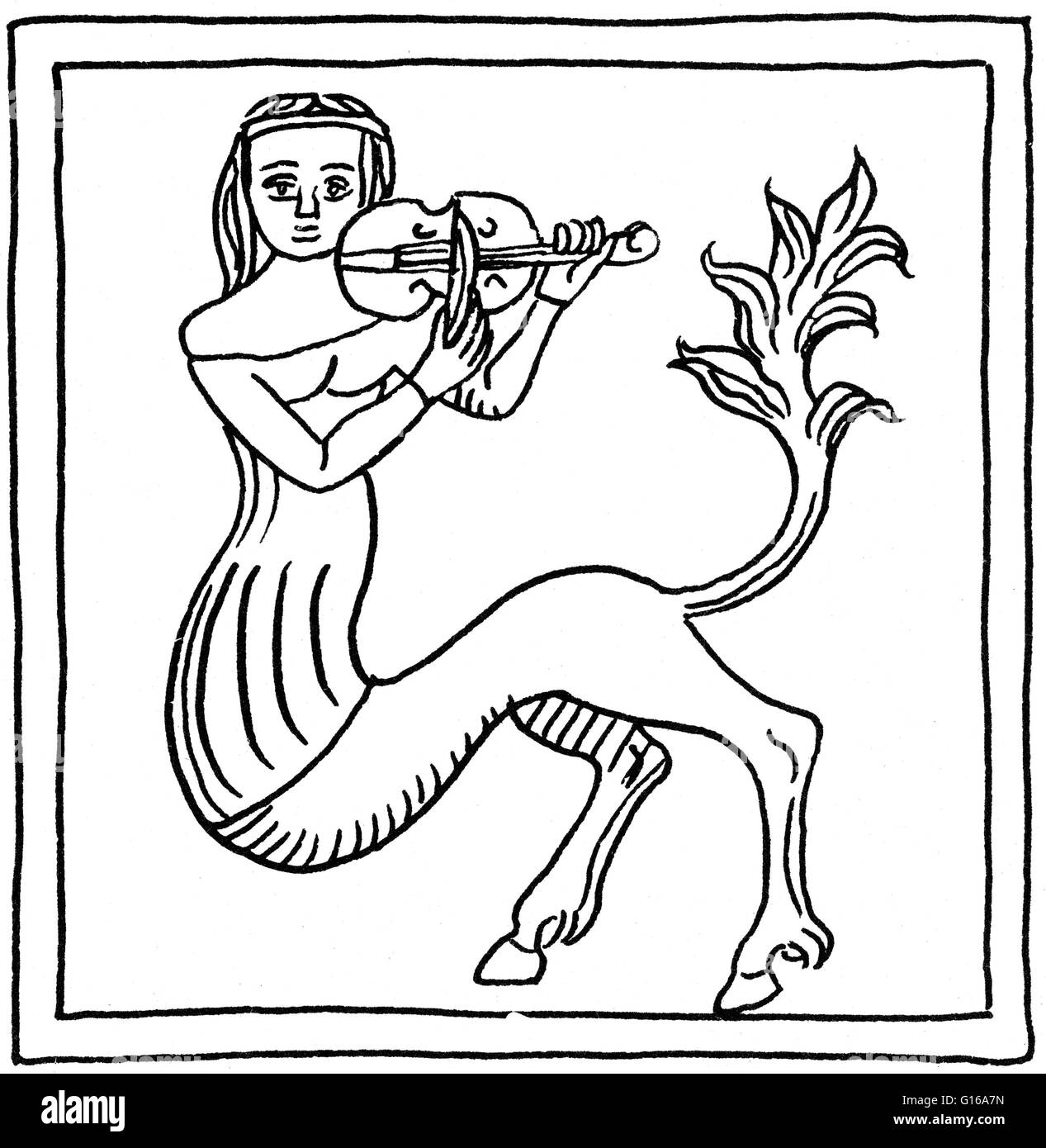 Kentaurides sono gli elementi femmina del Kentauroi, una tribù di centauri nella mitologia greca. La maggior parte di cui fa riferimento il Kentaurides Hylonome è la moglie del Centauro Cyllarus. Anche se raramente menzionata nella scrittura greca, Kentaurides erano raffigurati più spesso Foto Stock