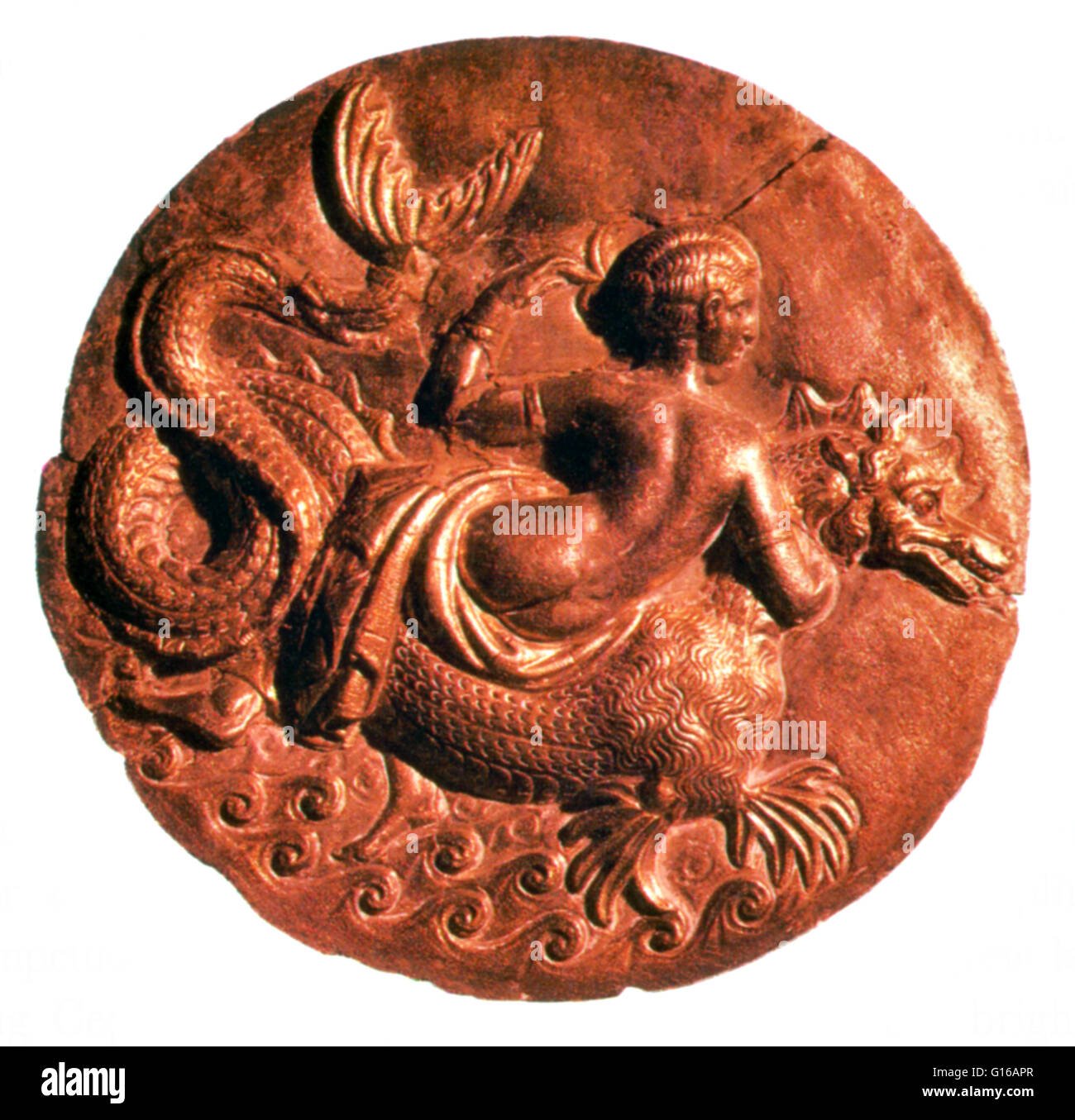 Nella mitologia greca, Le Nereidi sono ninfe marine (femmina spiriti di acque di mare), le cinquanta figlie di Nereo e Doris, sorelle Nerites. Essi erano distinte dalla sirenetta-come le sirene. Essi accompagnano spesso Poseidon e può essere cordiale e disponibile a s Foto Stock