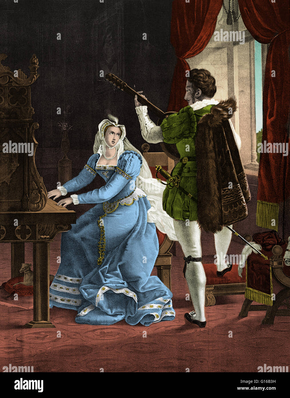 Maria, Regina di Scozia (1542-1587) era regnant regina di Scozia da 1542 a 1567 e la regina consorte di Francia dal 1559 al 1560. Essa è stata di 6 giorni quando suo padre morì e fu incoronato nove mesi più tardi. Nel 1558, sposò Francesco, Delfino di Francia Foto Stock