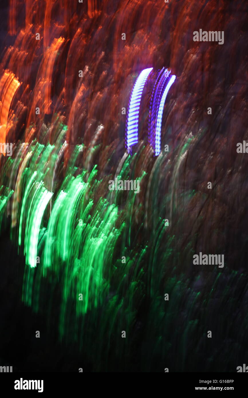 Luci sfocate @ Landschaftspark Duisburg, Foto Stock