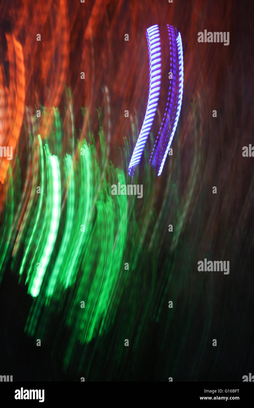 Luci sfocate @ Landschaftspark Duisburg, Foto Stock