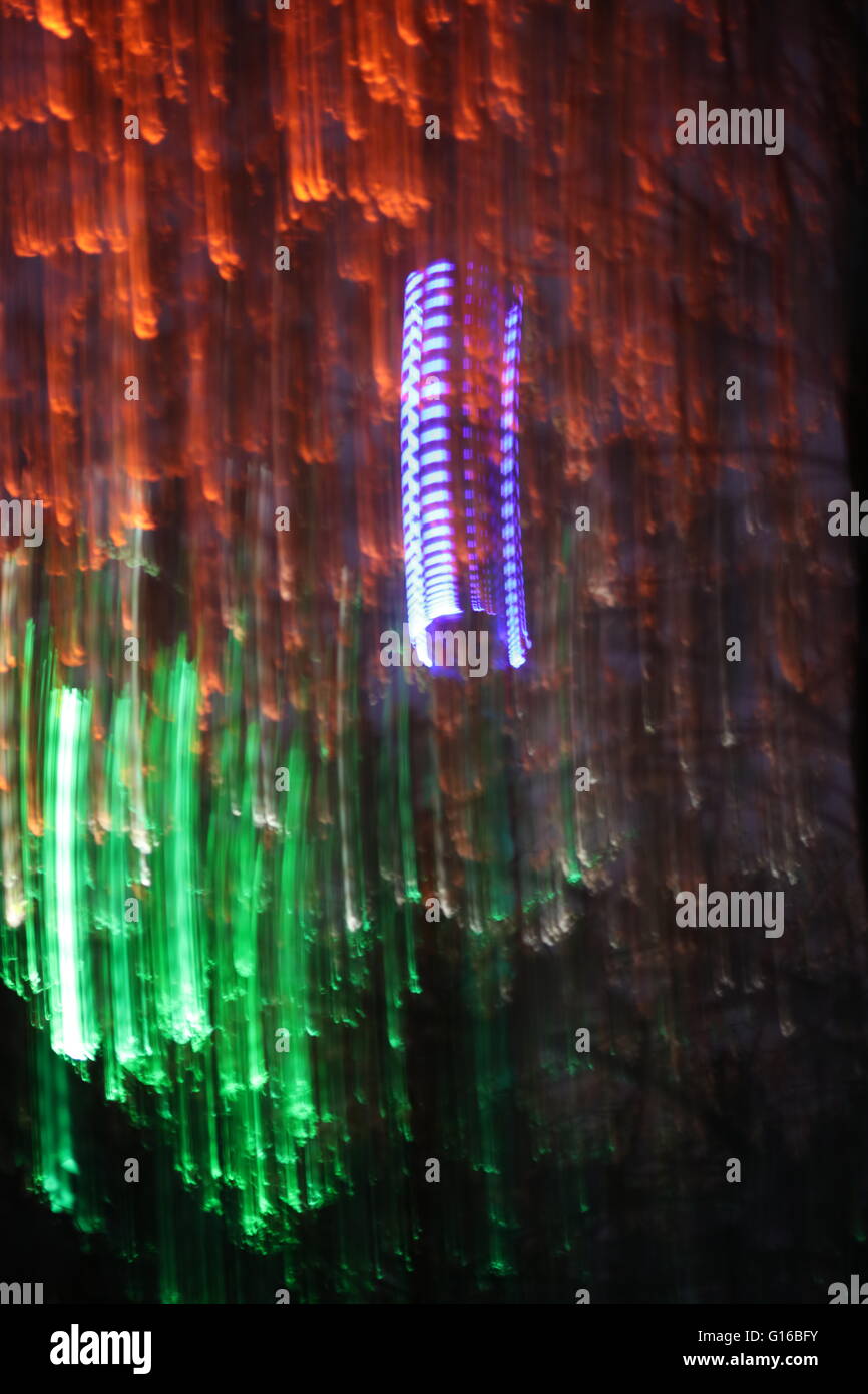 Luci sfocate @ Landschaftspark Duisburg, Foto Stock