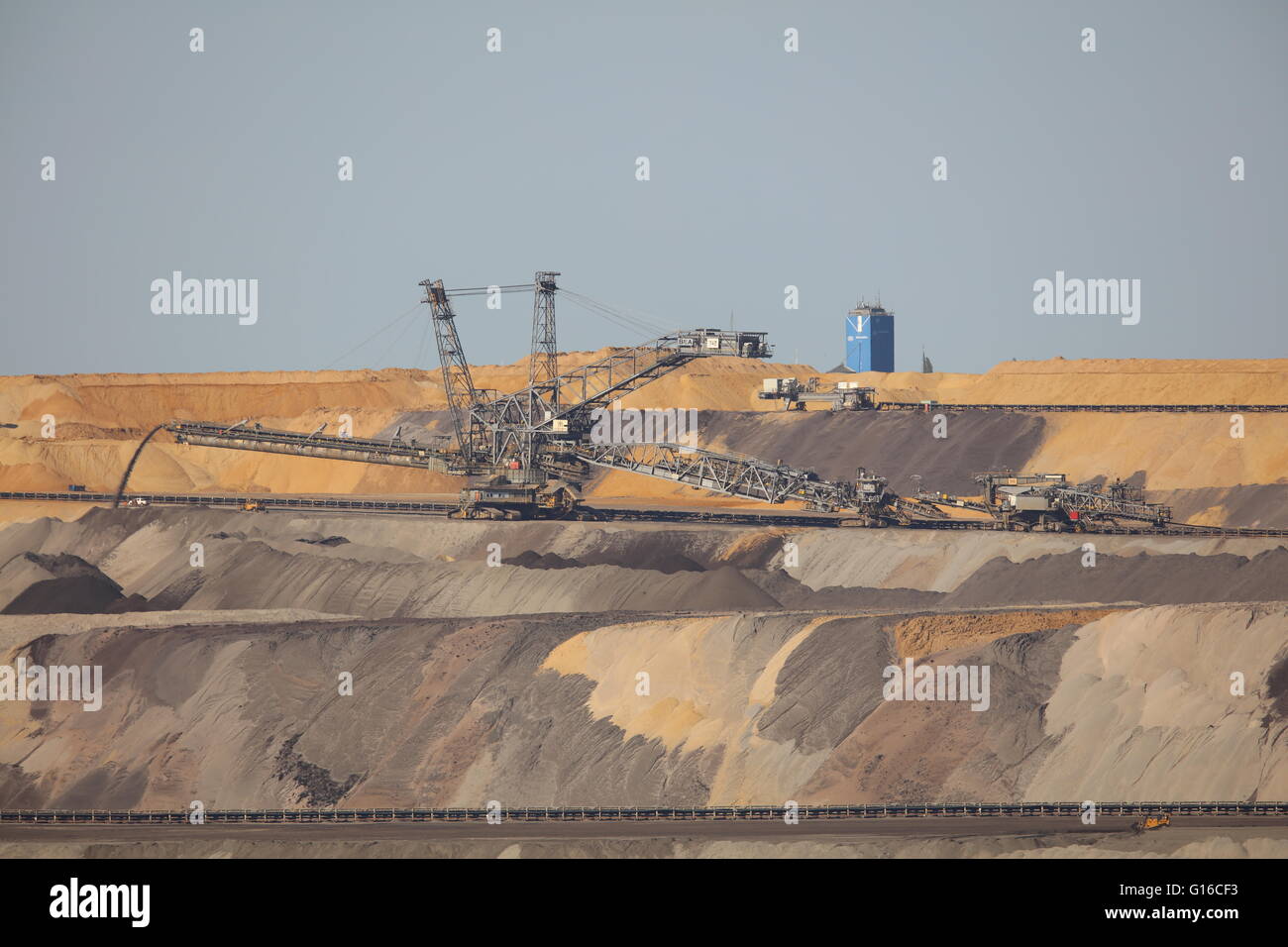 Benna Escavatore a ruote in miniera a cielo aperto Garzweiler II in Germania Foto Stock
