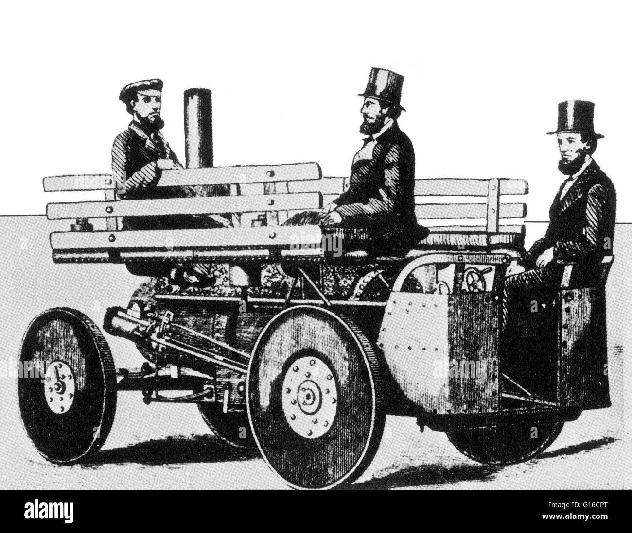 Dudgeon era un American automobile a vapore azienda attiva nella metà del XIX secolo. In 1855, inventore Richard Dudgeon stupito Newyorkesi mediante la guida dalla sua casa al suo posto di lavoro in un carrello a vapore. Il rumore e le vibrazioni generate dalle Foto Stock