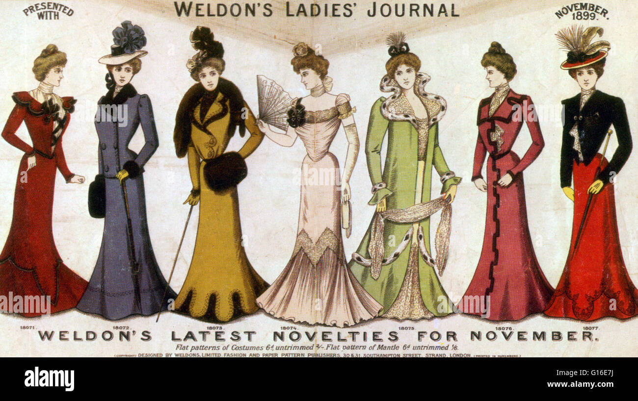 Walter Weldon fondata Weldon del Fashion ufficiale, Weldon che si occupa dei modelli e Weldon della casa enciclopedia. Le sue pubblicazioni nel tardo ottocento erano attraverso Weldon & Company, una società modello che ha prodotto centinaia di modelli e progetti per numerosi tipi o Foto Stock