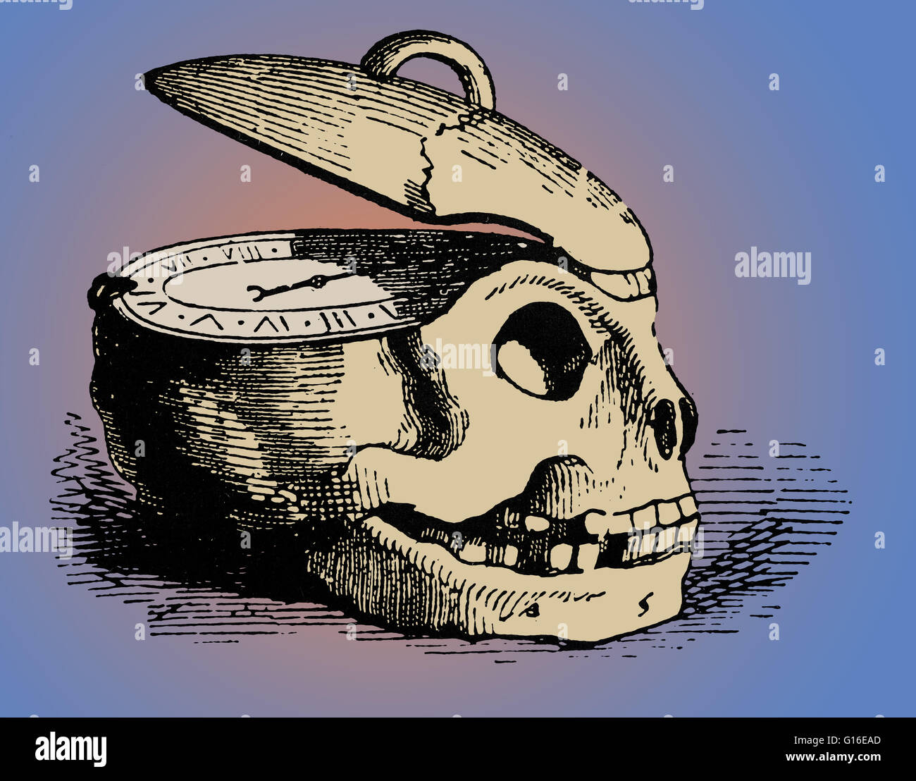 Un memento mori (ricordate che voi morirete) è un artistico o promemoria simbolico dell'ineluttabilità della morte. L'espressione, memento mori, sviluppato con la crescita del cristianesimo, che ha sottolineato il cielo, Inferno, e la salvezza dell anima nel afterli Foto Stock