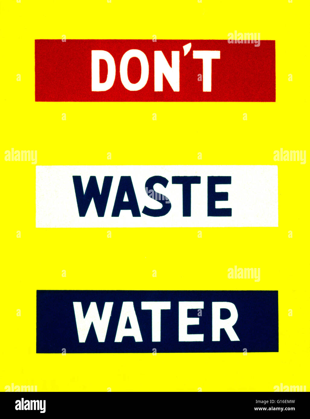 Dal titolo: 'Non acque reflue'. Poster per Philadelphia consiglio di difesa favorendo la conservazione delle risorse idriche come parte di uno sforzo di guerra. Il progetto federale di arte (FAP) è stato il visual arts braccio della Grande Depressione era nuova trattativa opere progressi Administration Foto Stock