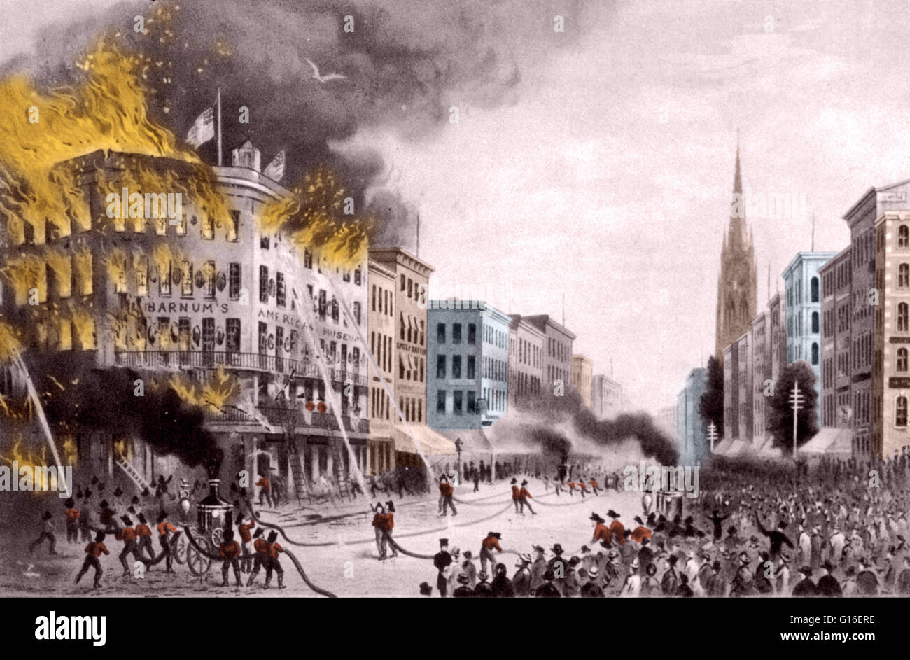 Il Barnum American Museum si trova all' angolo di Broadway e Ann Street nella città di New York dal 1841 al 1865. Il museo fu posseduto dal famoso showman P.T. Barnum e il suo partner e il proprietario originale, John Scudder. Le sue attrazioni ha reso una combinazione zo Foto Stock