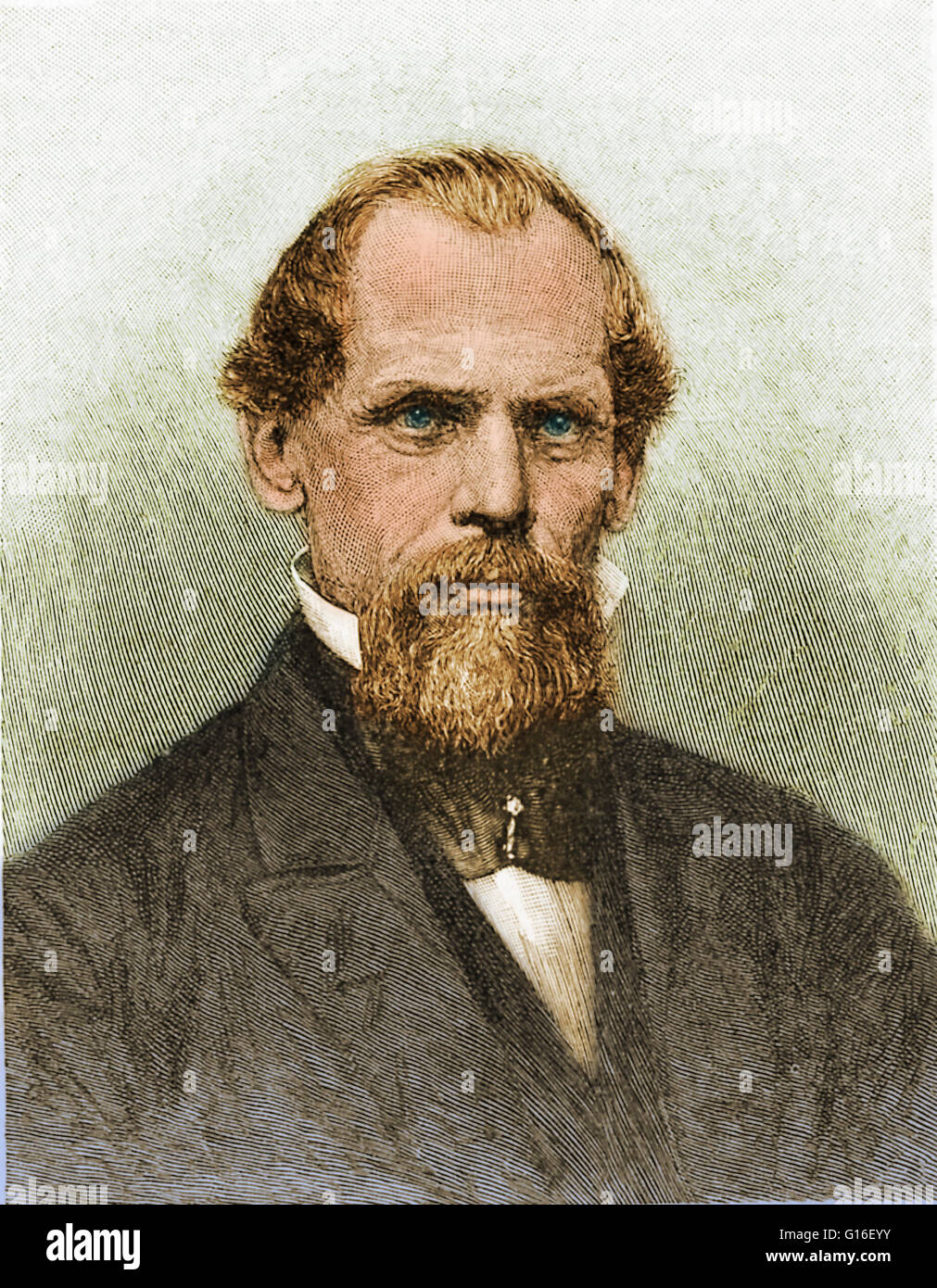 John Augustus Roebling (Giugno 12, 1806 - 22 luglio 1869) era un tedesco-americano nato ingegnere civile. Ha progettato e costruito a fune ponti di sospensione, in particolare il ponte di Brooklyn, che è stato designato come una pietra miliare storica nazionale e una nazione Foto Stock