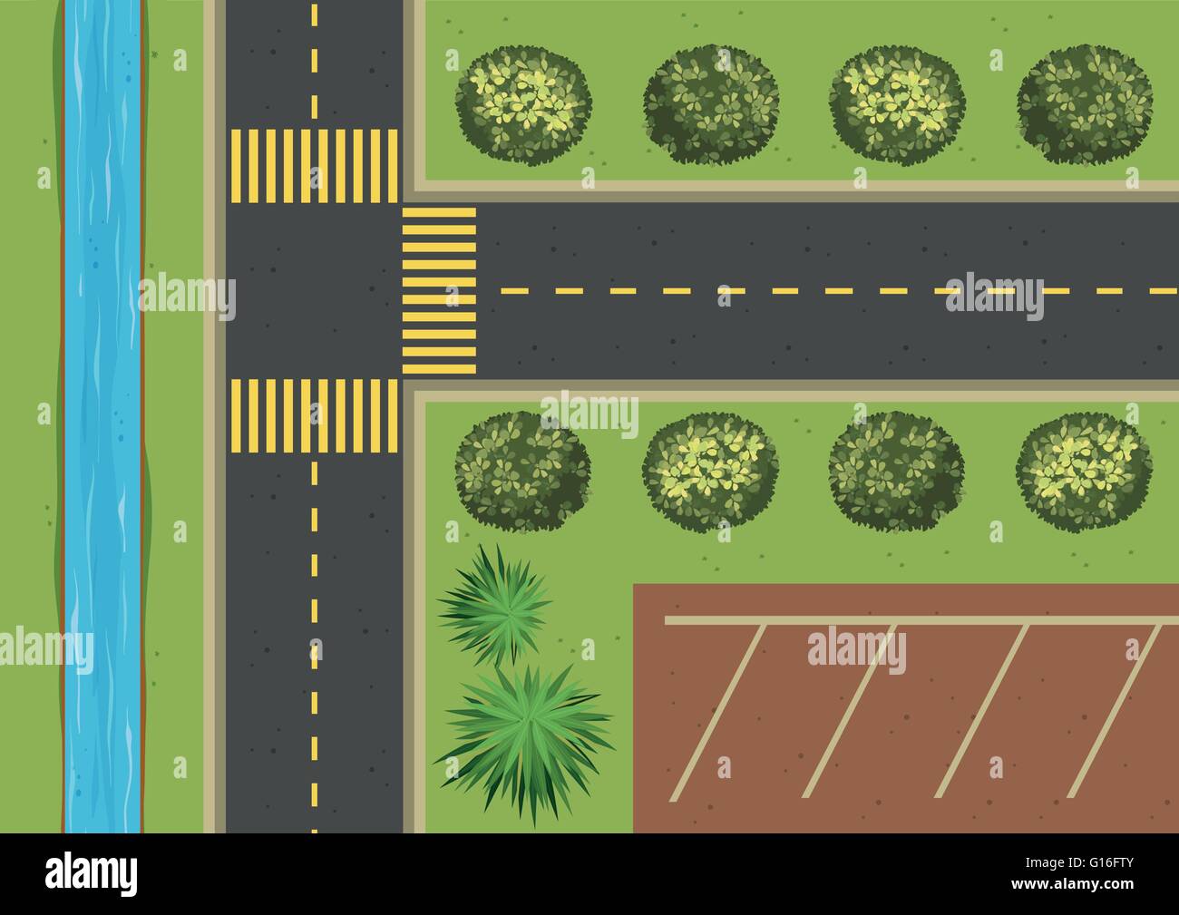 Strada vuota con un canale di immagine Illustrazione Vettoriale