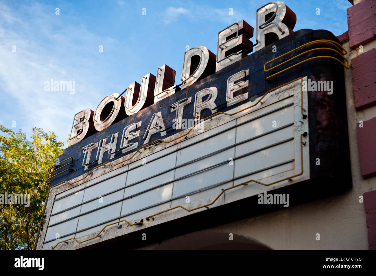 Boulder Theatre Marquee insegna al neon Boulder City Nevada Foto Stock