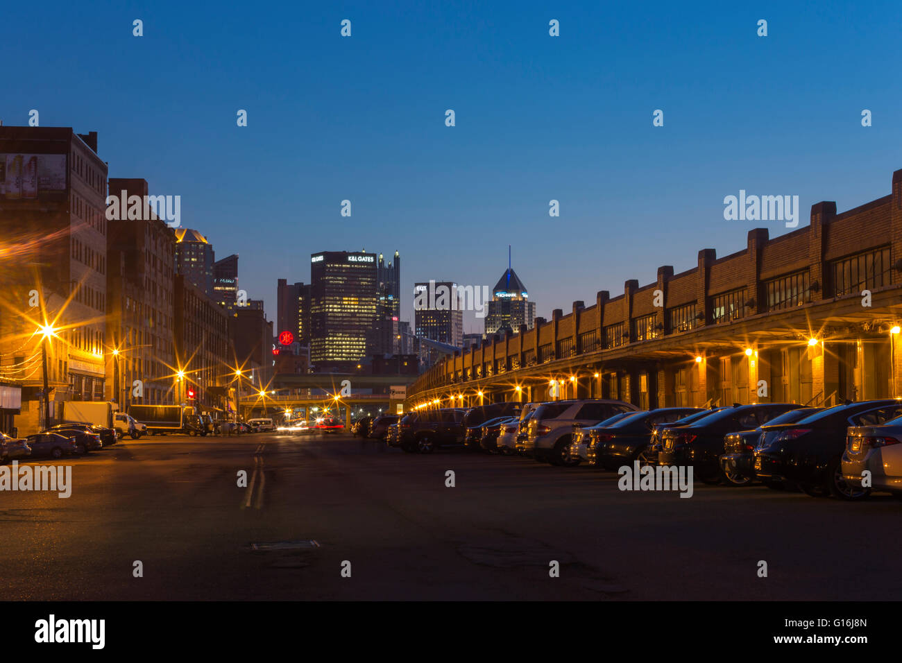 Magazzino di banchine di carico SMALLMAN STREET Strip District centro di Pittsburgh Pennsylvania USA Foto Stock