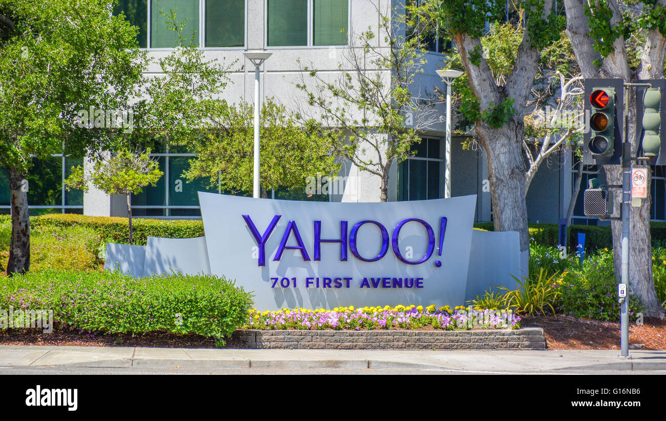 Yahoo Inc., sede centrale, Sunnyvale, CA, Stati Uniti d'America Foto Stock