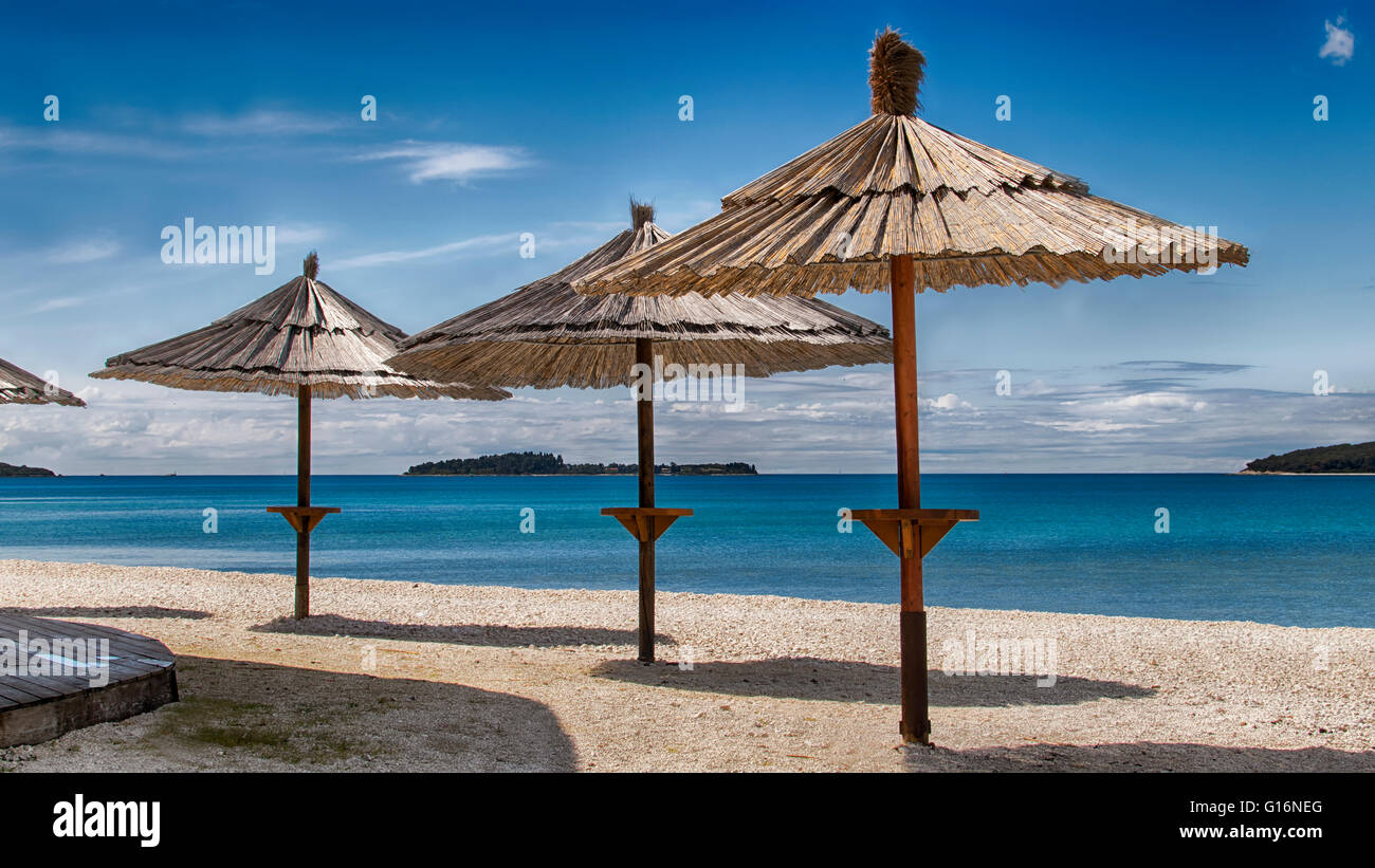 Fažana beach Croati Istra sea sun Foto Stock