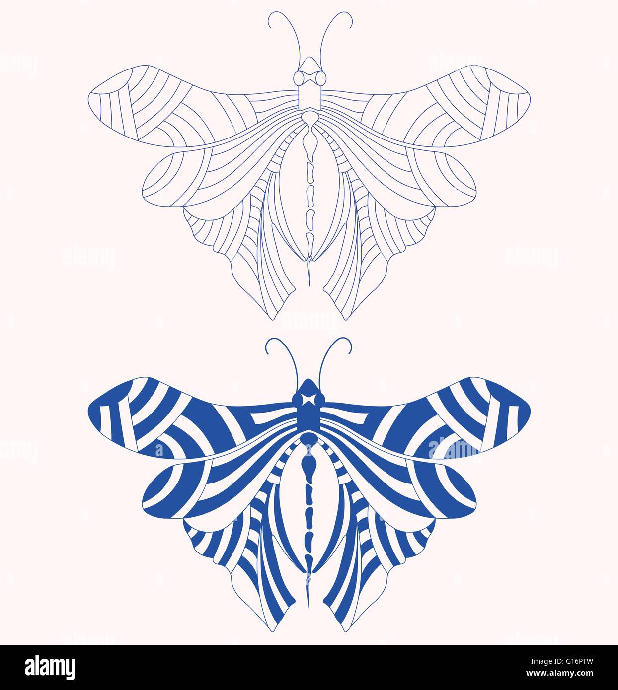 Forma del tatuaggio della farfalla. Il migliore di uso la vostra t-shirt, icona di fotoricettore, logo di affari, corpo e molti posti. Illustrazione Vettoriale