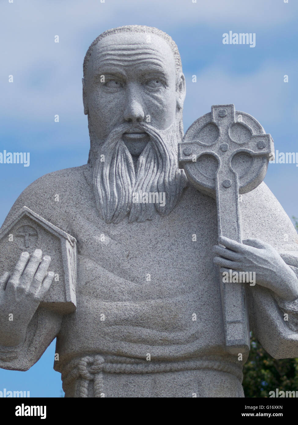 Statue a valle dei santi, Vallée des saints, Carnoet, Brittany Foto Stock