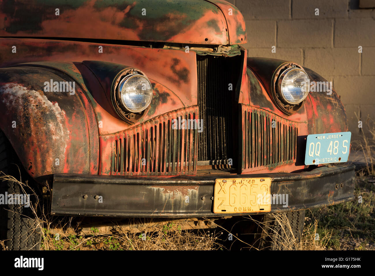 Vecchio carrello, Carrizozo, Nuovo Messico. Foto Stock