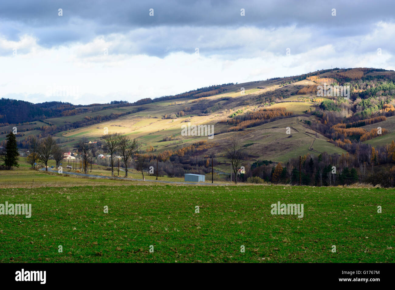 Beskid Niski montagne in Polonia - stagione autunnale Foto Stock