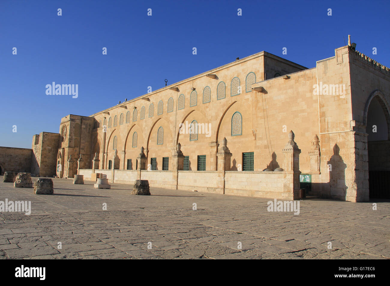 La Moschea di Al-Aqsa sul Monte del Tempio nella Città Vecchia di Gerusalemme, Israele, Medio Oriente. Foto Stock