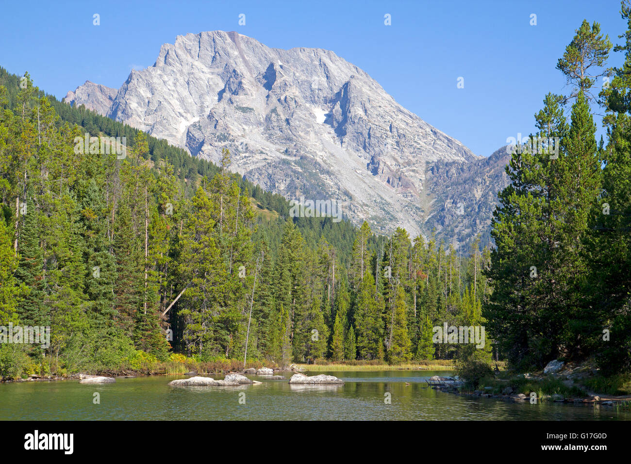 Lago di stringa e la gamma Teton Foto Stock