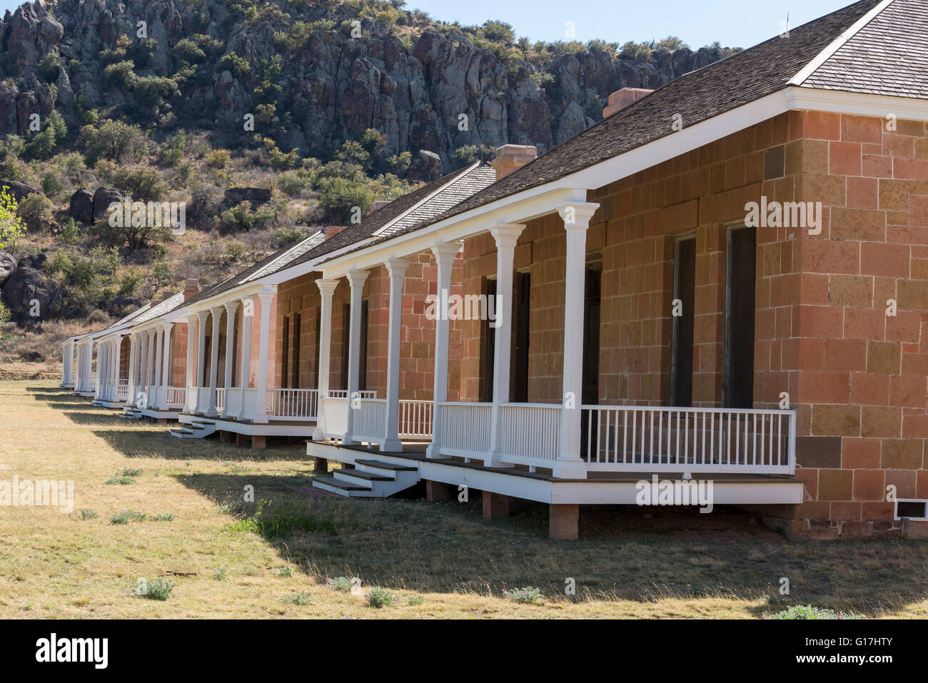 Officer Row, Fort Davis National Historic Site a West Texas. Foto Stock