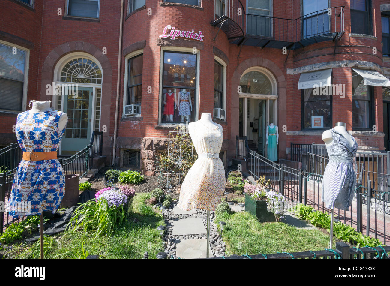 Il rossetto Boutique ladies dress shop, Boston, Massachusetts, STATI UNITI D'AMERICA Foto Stock