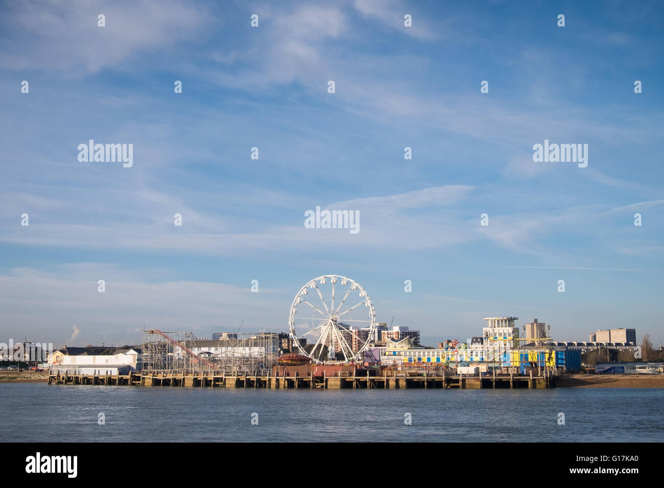 Clarence Pier a Southsea seafront Foto Stock