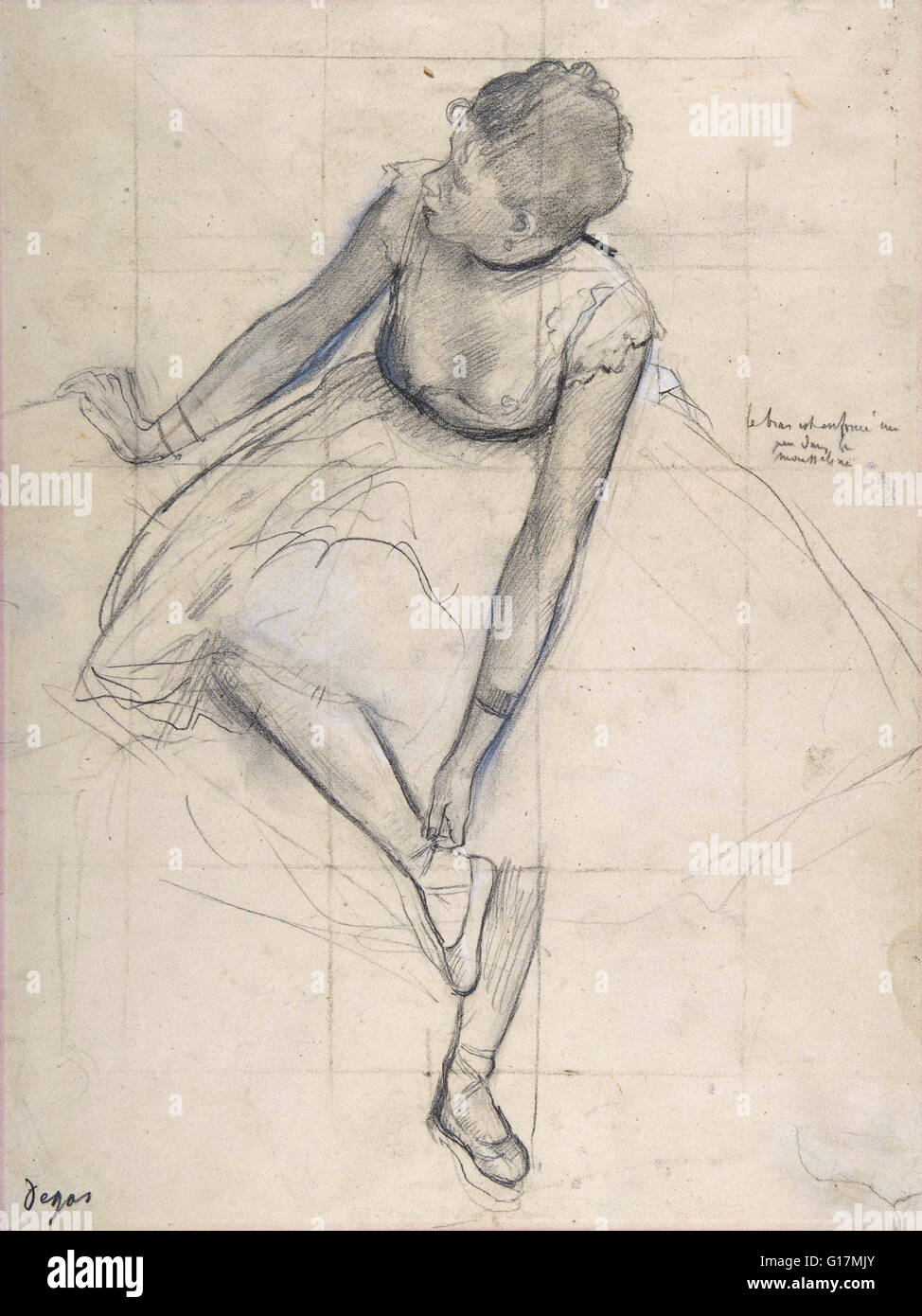 Edgar Degas - ballerino regolando la sua PIANELLE - il Metropolitan Museum of Art Foto Stock