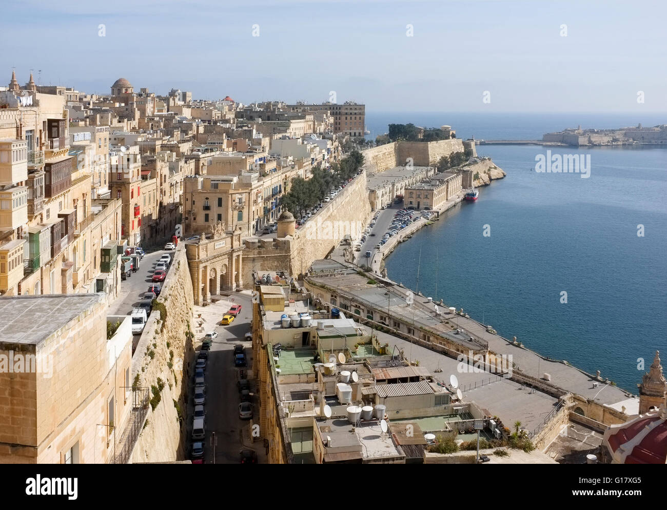 La Valletta, Malta dall'Upper Barrakka Gardens -1 Foto Stock
