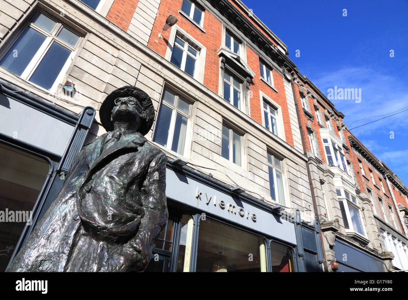 Statua di James Joyce a Dublino, Irlanda Foto Stock