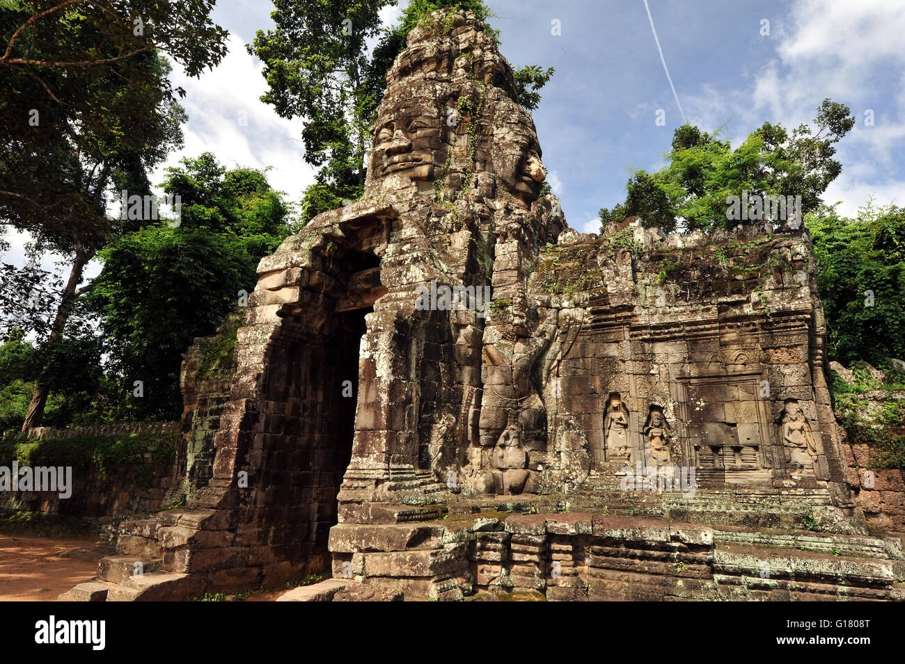 Angkor Thom, situato nell attuale Cambogia è stata l'ultima e più duratura la città capitale dell Impero Khmer. Foto Stock