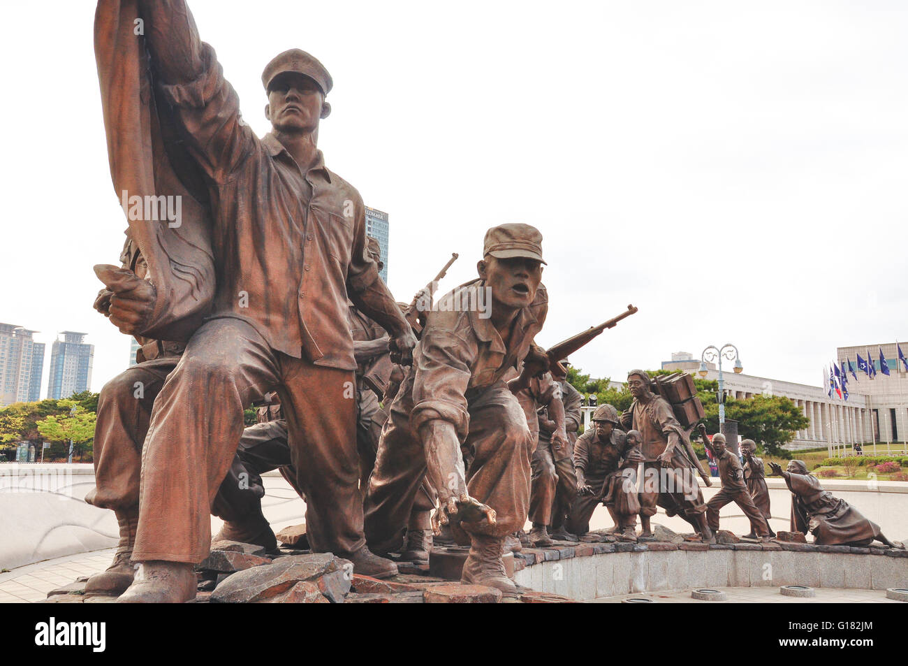 Statue di soldati americani presso la War Memorial Museum di Seoul Foto Stock