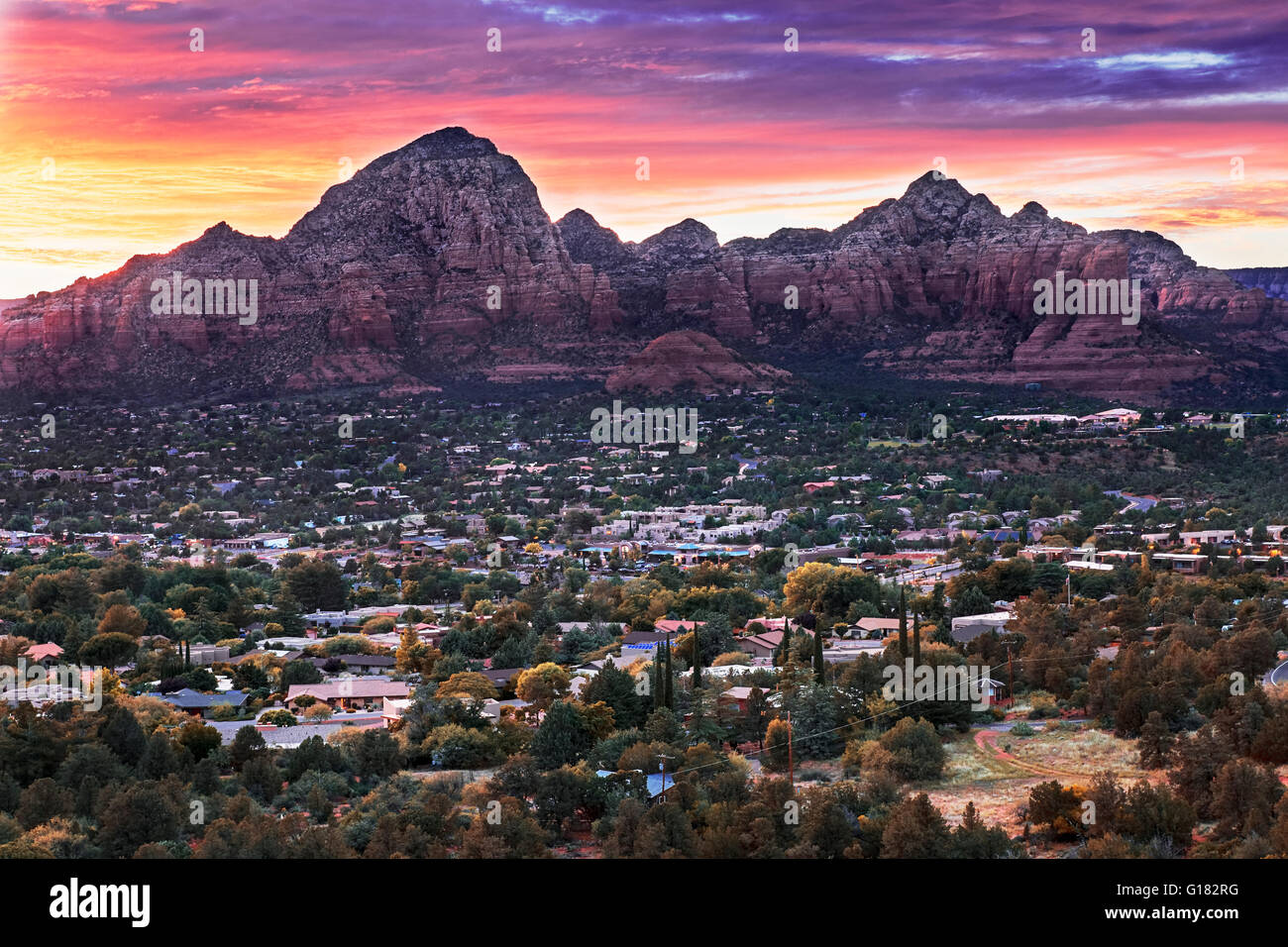 Viste di Sedona, in Arizona al tramonto Foto Stock