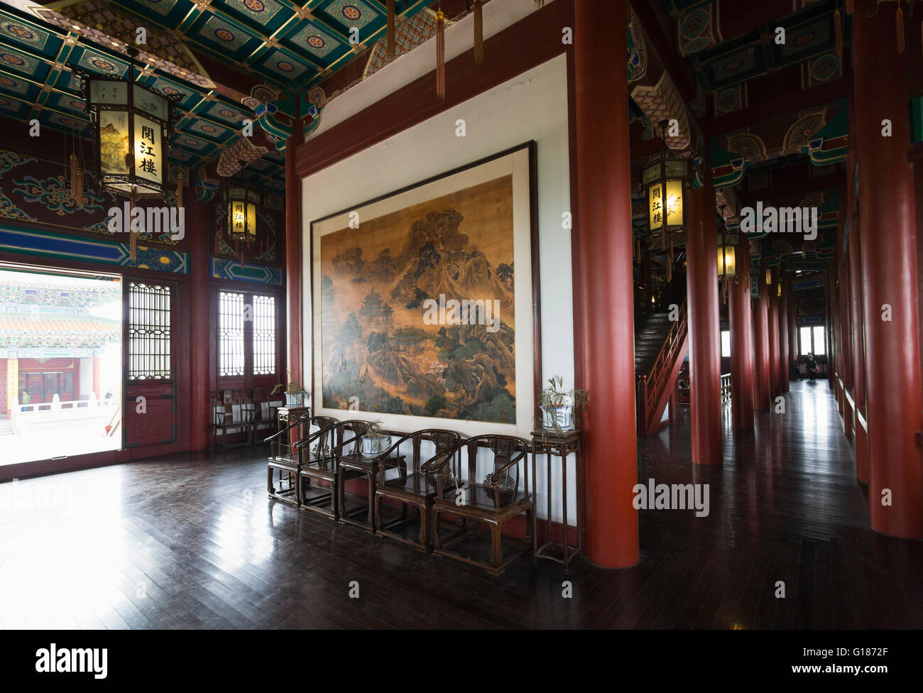 Interni Torre Yuejiang su Shizishan (Lion Mountain in Nanjing, Cina Foto Stock