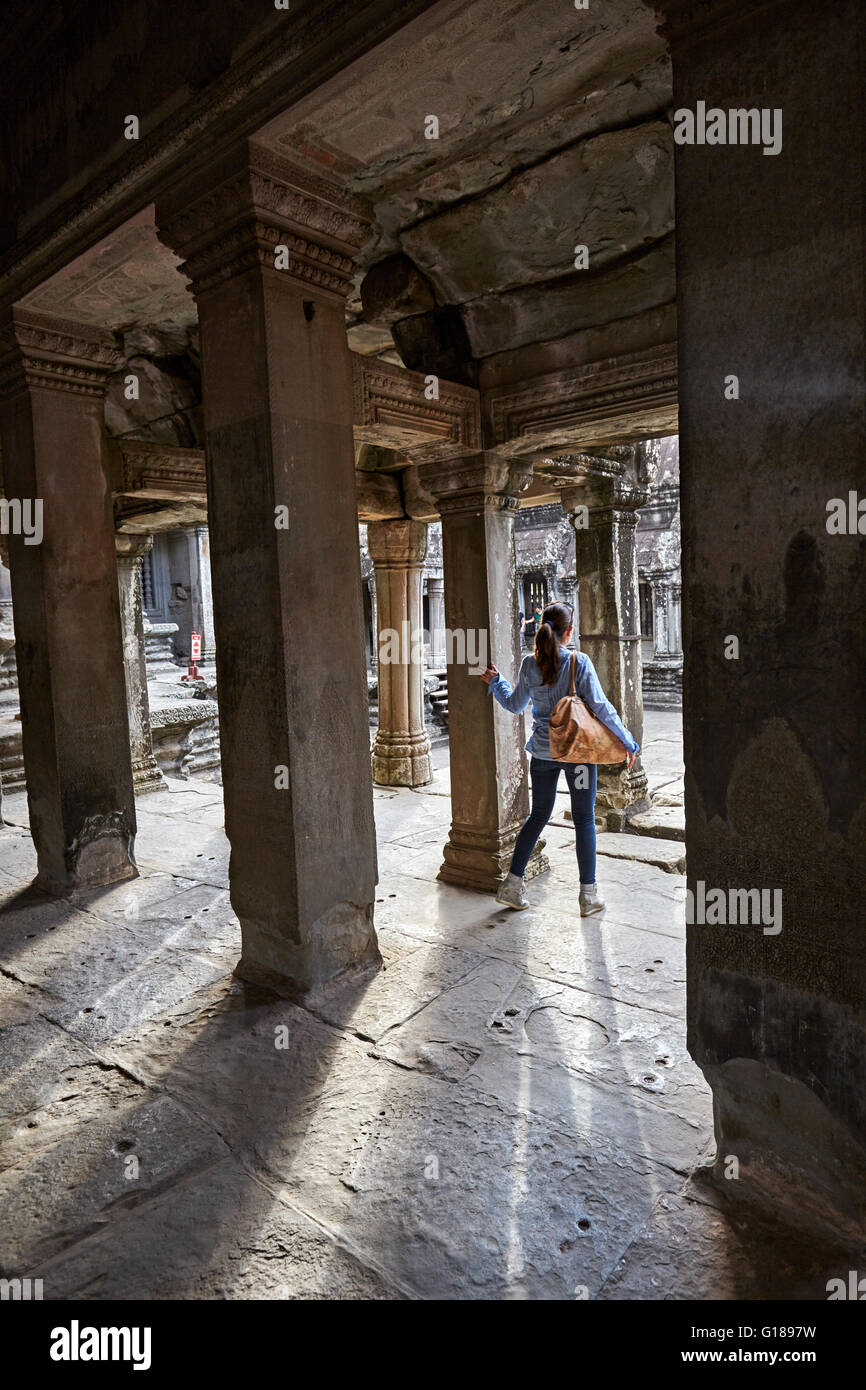 Interno di Angkor Wat, Siem Reap, Cambogia Foto Stock