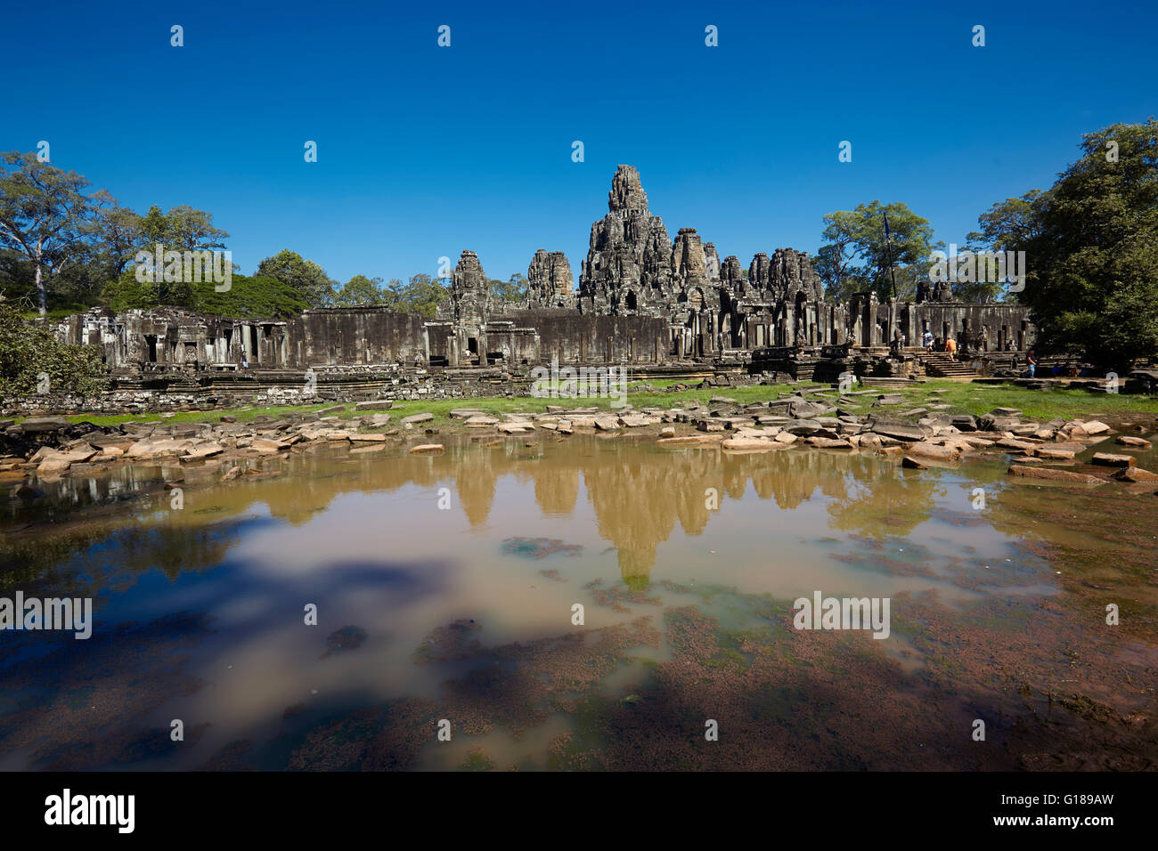 Tempio Bayon in Angkor Thom, Siem Reap, Cambogia Foto Stock