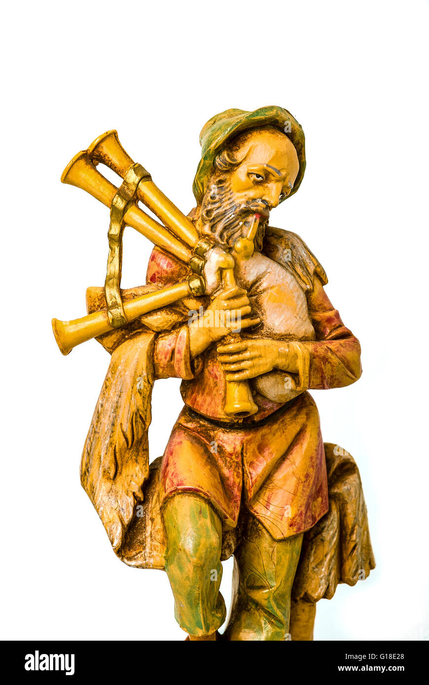 Napoletano di statuetta raffigurante un italiano pastore con cornamusa Foto Stock