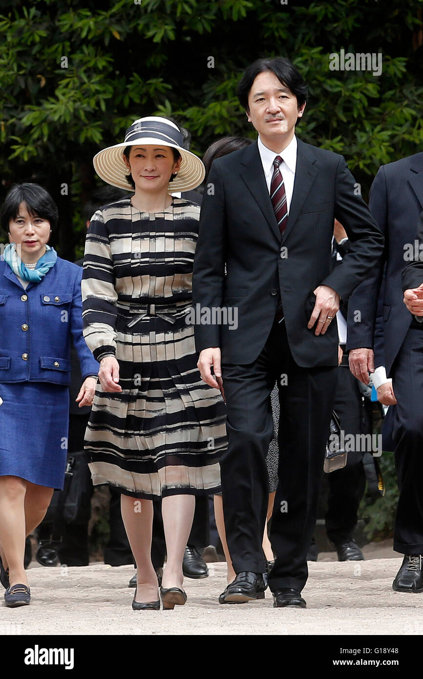 Roma 11 Maggio 2016. Il principe e la principessa Akishino del Giappone in visita ai Fori Imperiali. Photo Samantha Zucchi Insidefoto Foto Stock
