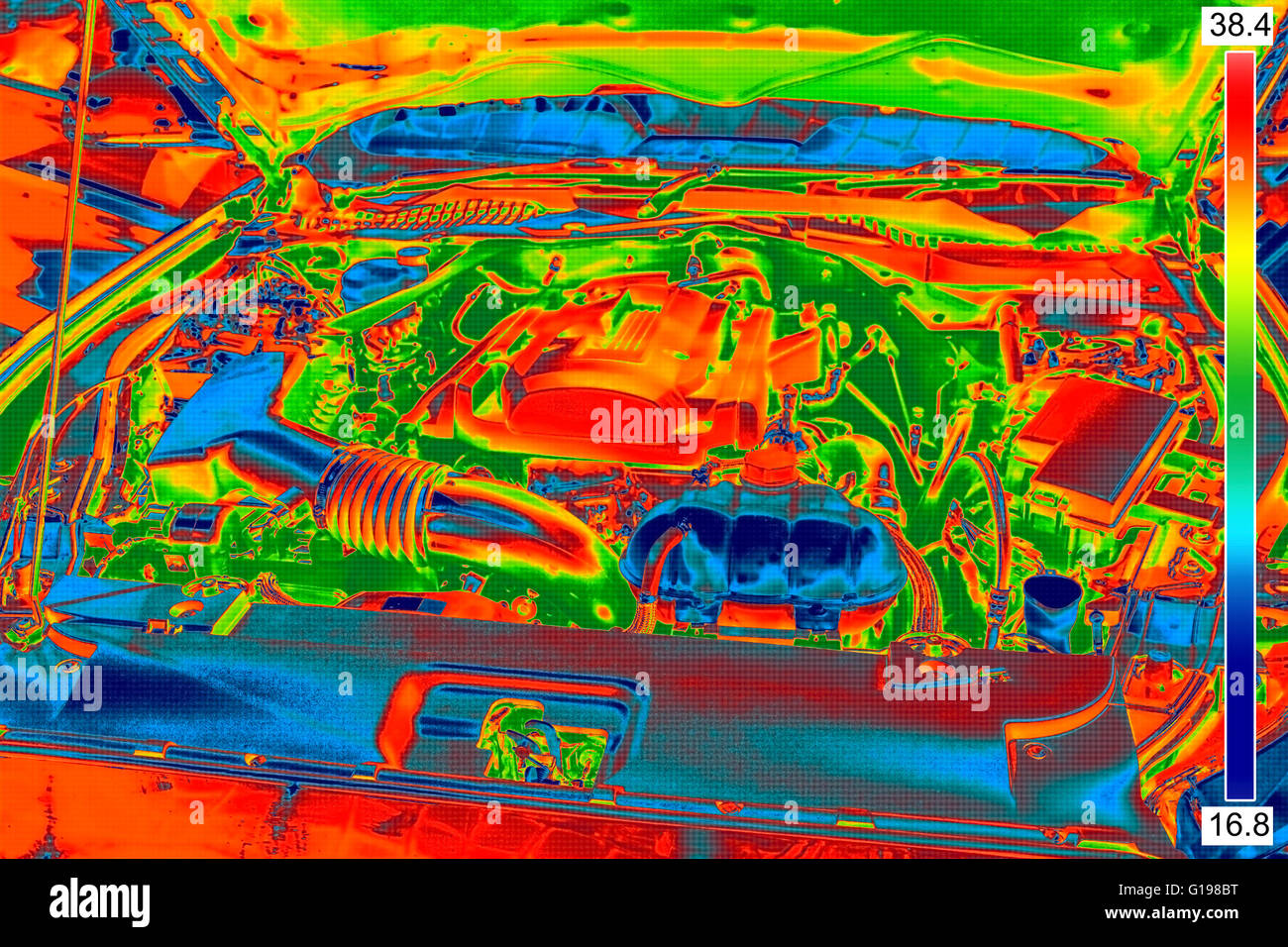 Immagine termica del motore per auto Foto Stock