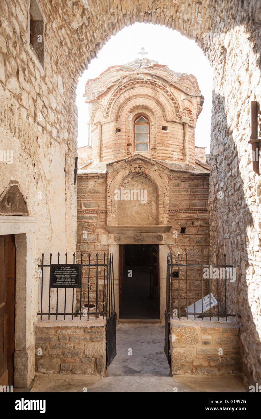 Chiesa dei Santi Apostoli, nel villaggio di Pyrgi, Chios, Grecia Foto Stock