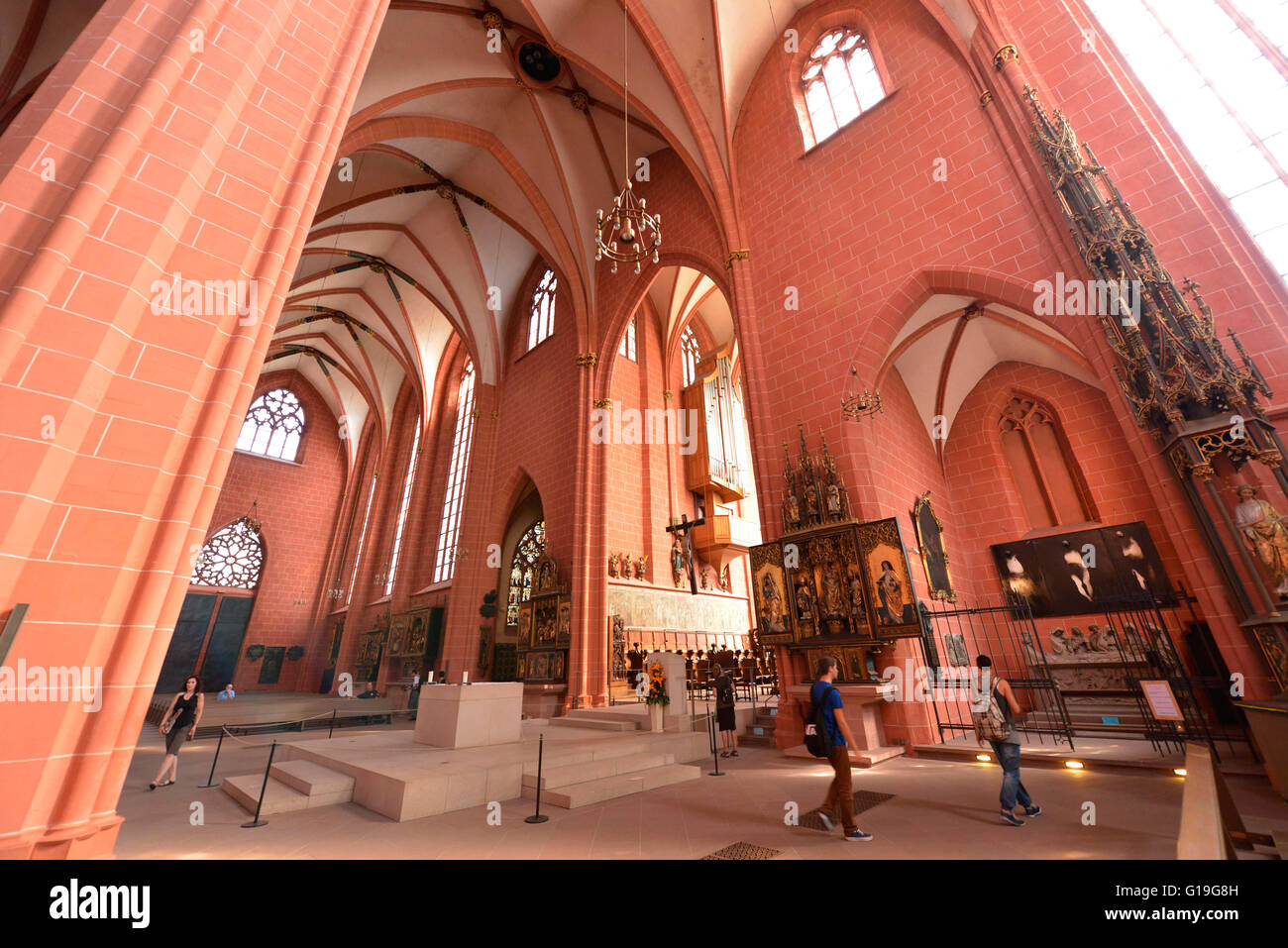 Cattedrale imperiale di San Bartolomeo, il Kaiserdom, Domplatz, di Francoforte sul Meno, Hesse, Germania Foto Stock