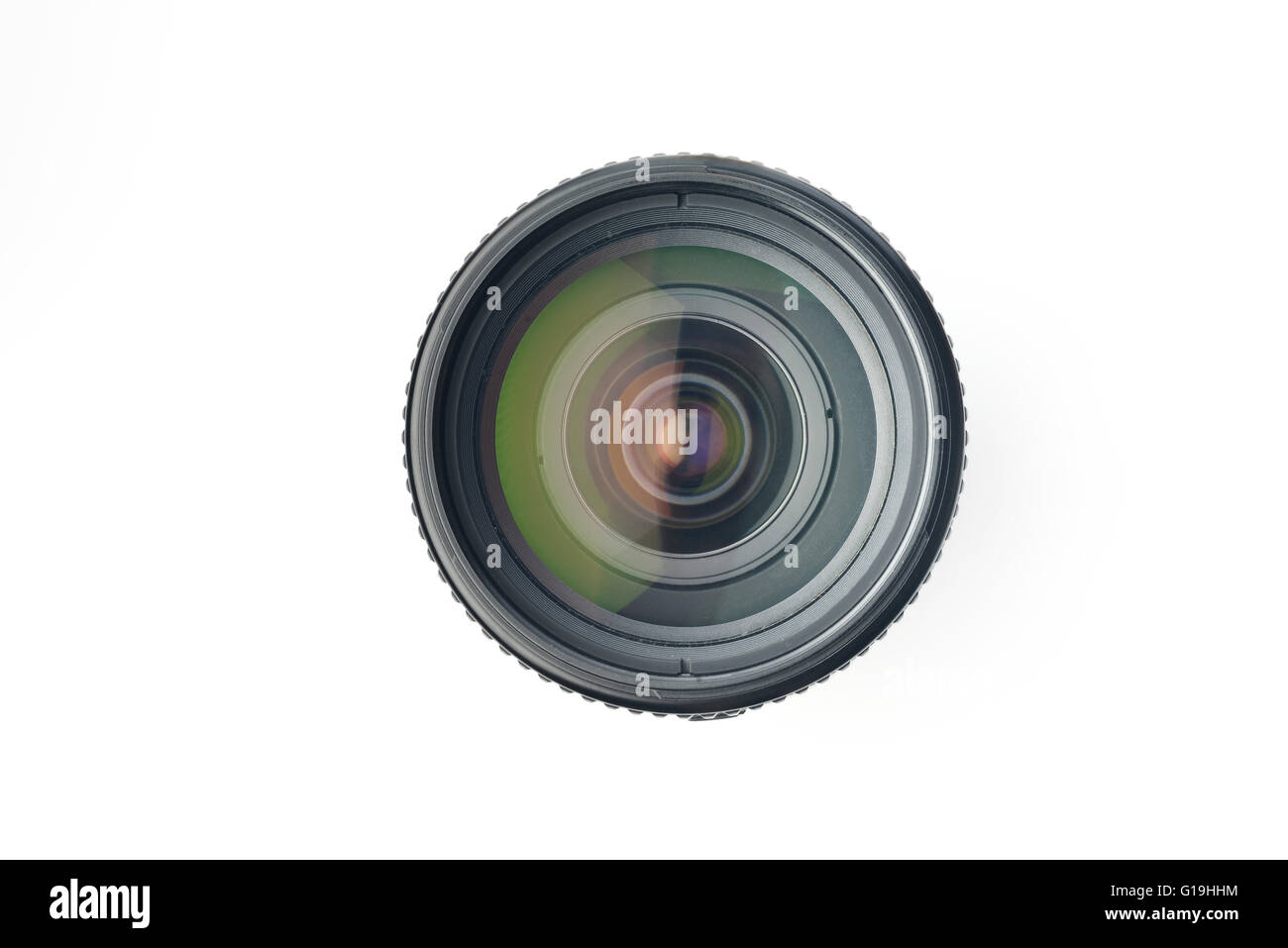 Vista superiore della lente della fotocamera Foto Stock