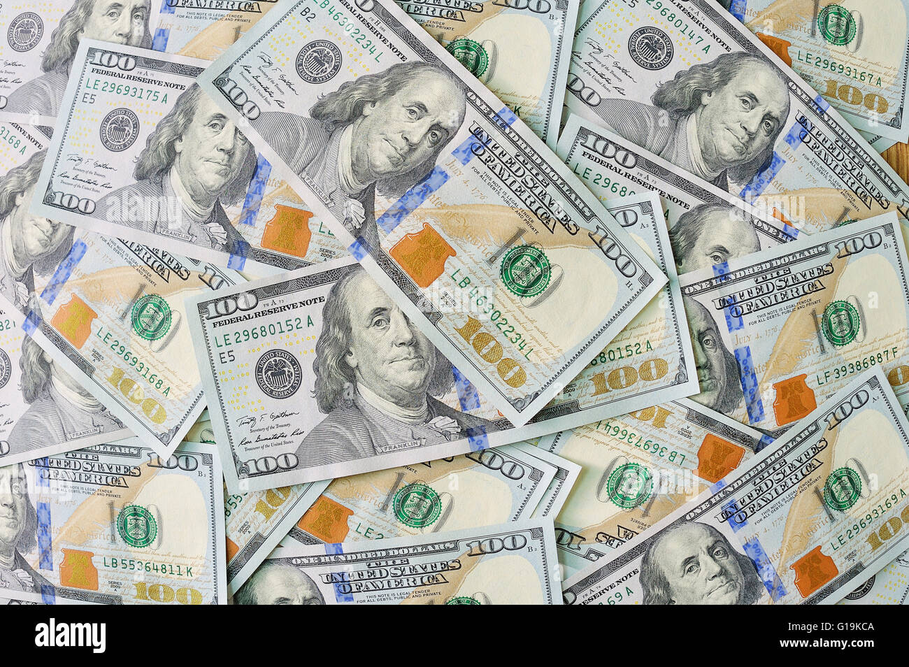 Nuovo 100 dollari sullo sfondo Foto Stock
