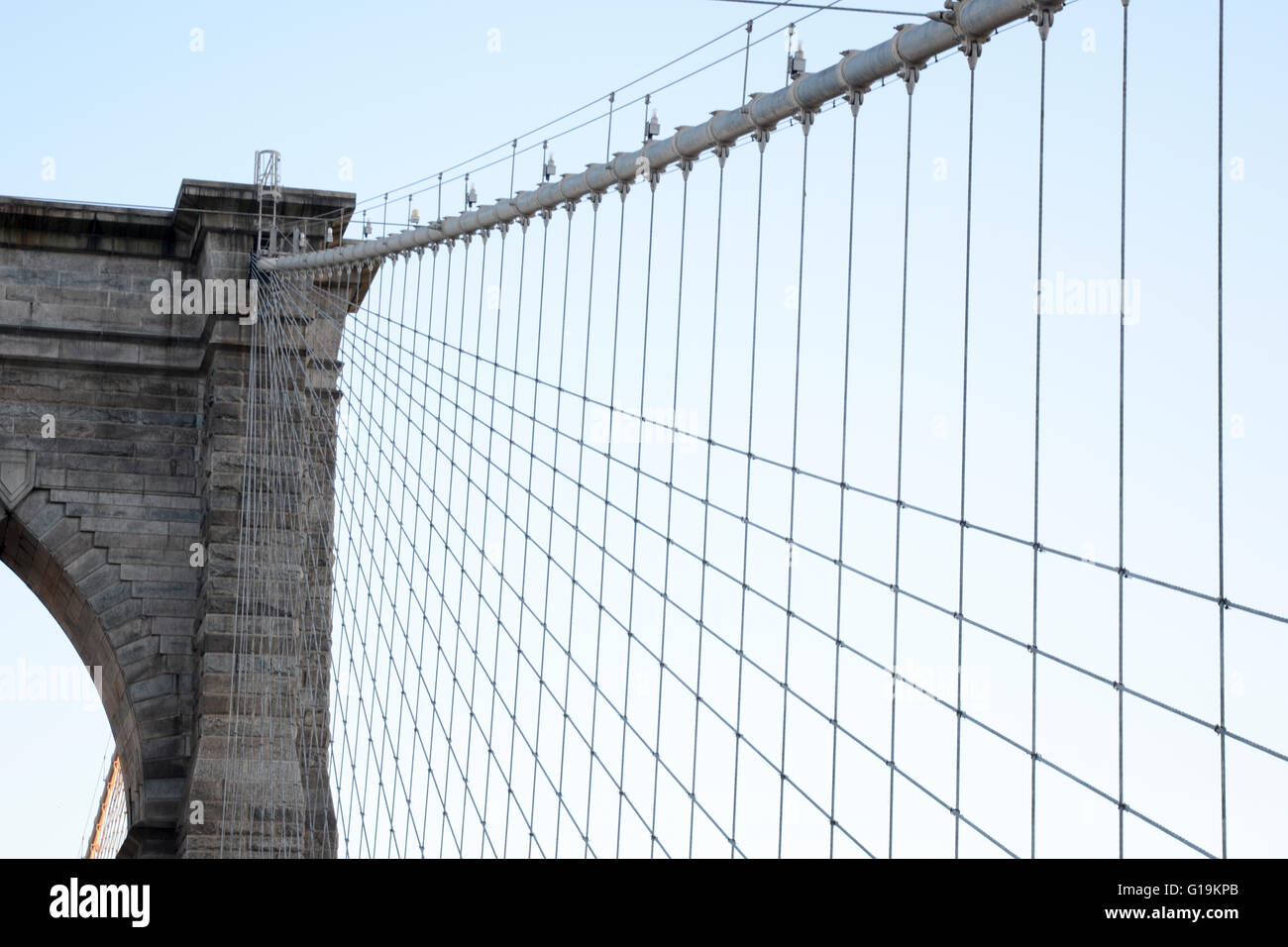 Ponte di Brooklyn, Manhattan, New York, New York, Stati Uniti d'America Foto Stock