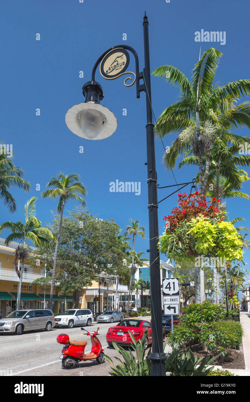 Quinta Avenue South Naples, Florida USA Foto Stock